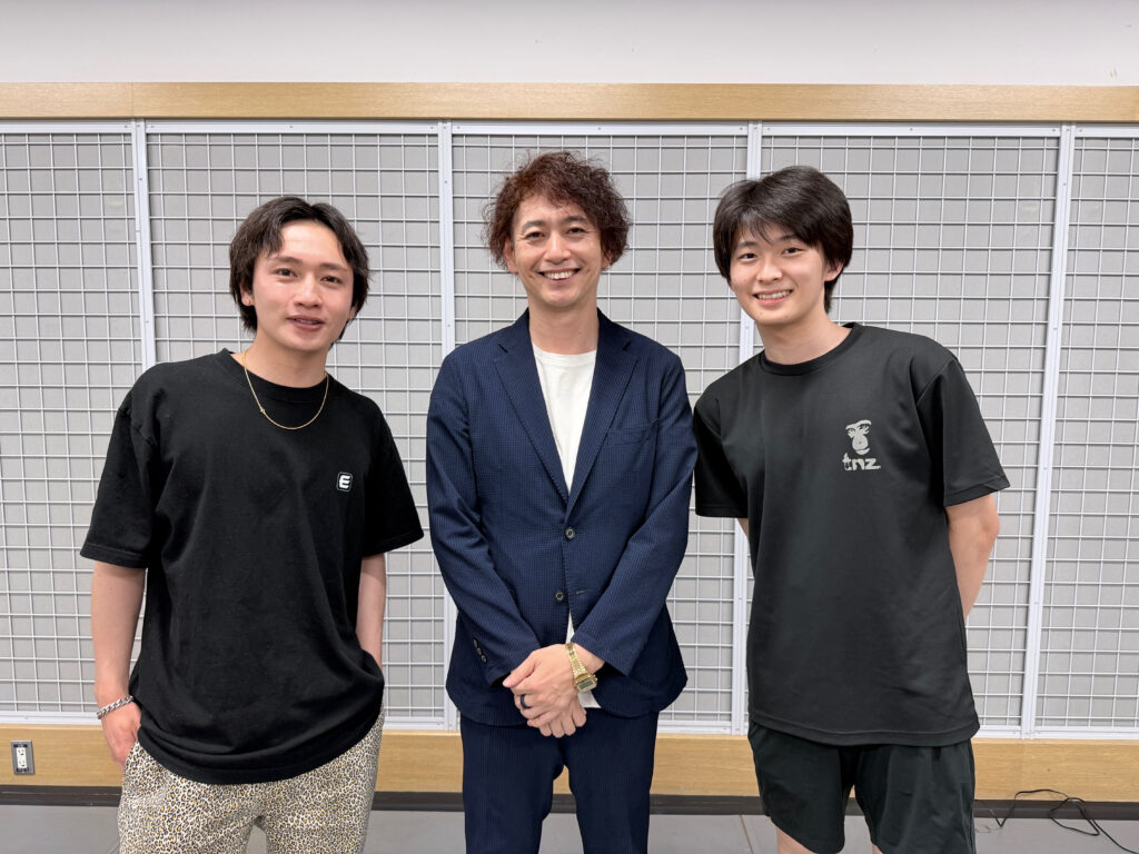 ゲストの松本岳さま、下浦貴敬、落合憲伸
